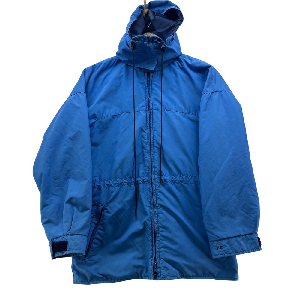 Lands' End Womens Hooded Fleece Lined Jacket Blue Small Rain Coat Outdoors